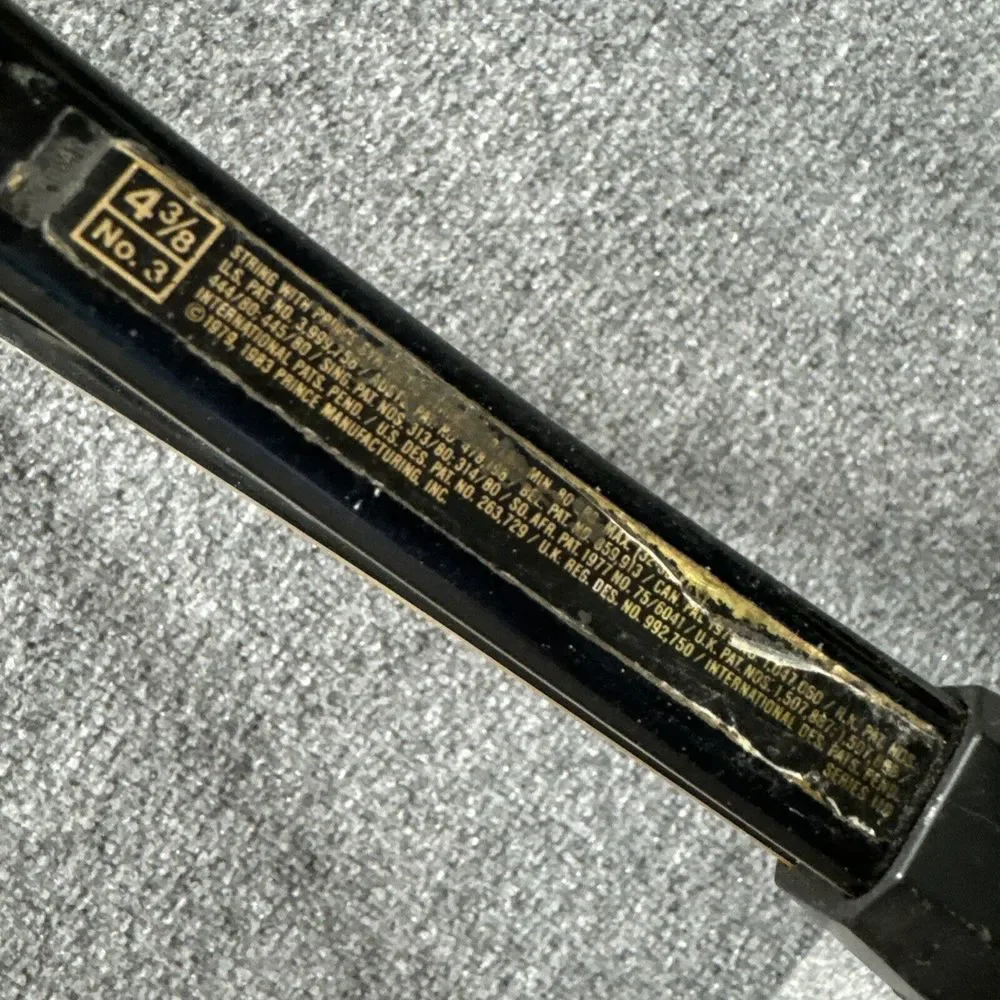 Prince Graphite Pro Series 110 Tennis Racquet Leather 4 3/8 Grip With Cover Nice